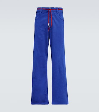 Mid-rise straight cotton-blend pants | Marni