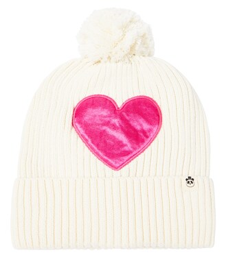 Embroidered rib-knit cotton beanie | Mini Rodini
