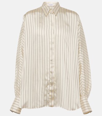 Striped satin blouse  | Brunello Cucinelli