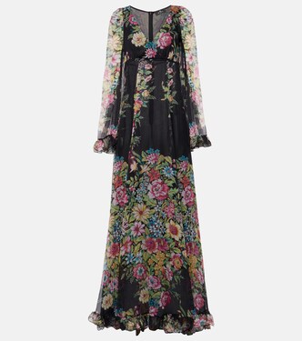 Robe longue en soie à fleurs | Etro