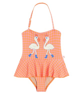 Flamingos checked swimsuit | Tinycottons