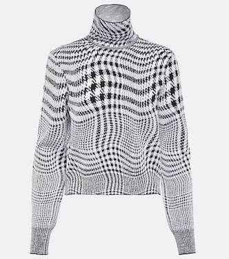 Houndstooth wool-blend turtleneck sweater | Burberry