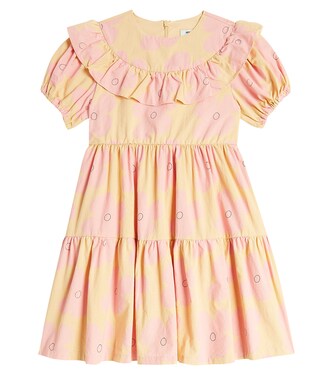 Pink Flower tiered cotton dress | Jellymallow