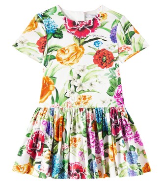 Floral cotton poplin dress | Dolce&Gabbana Kids