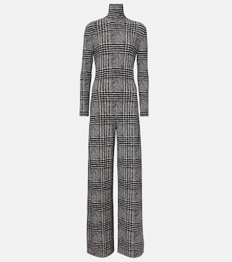 Turtleneck plaid jumpsuit | Norma Kamali