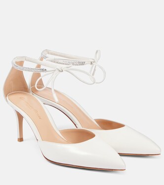 Bridal Montecarlo D'Orsay 70 leather pumps | Gianvito Rossi