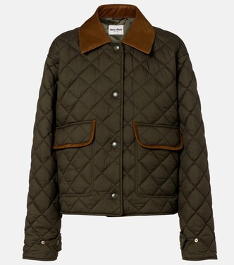 Steppjacke mit Leder | Miu Miu