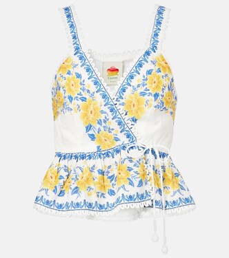 Zuli floral lace-trimmed cotton top | Farm Rio