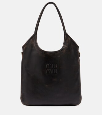 Borsa a spalla Ivy in pelle distressed | Miu Miu