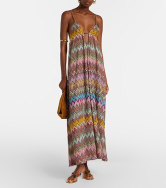 missoni fringed beach maxi dress Missoni, Zigzag lamé dress, Women, Multicolor, US 10, Dresses, Materialmix A Vibrant Street Style
