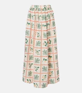 Tangelo floral cotton maxi skirt | Agua by Agua Bendita