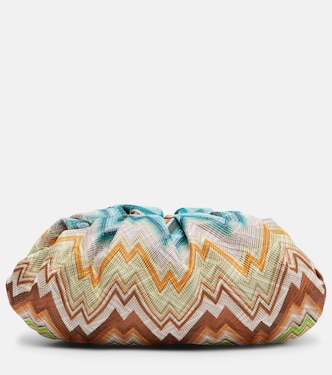 Zigzag Small leather-trimmed clutch | Missoni
