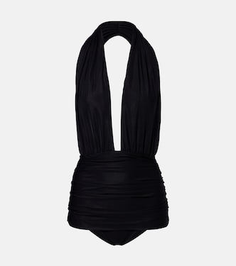 Draped halterneck swimsuit | Adriana Degreas
