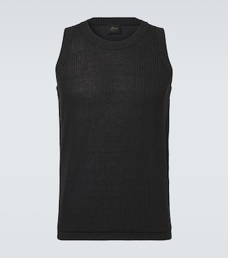 Ribbed-knit cotton, linen, and silk tank top | Brioni