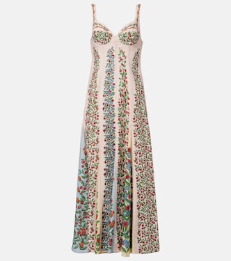 Fruit Beauty Scarf floral linen-blend maxi dress | Farm Rio