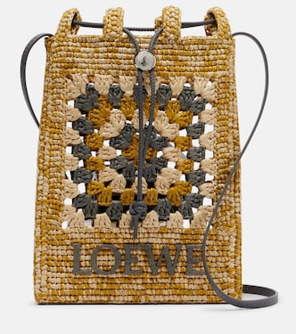 Paula's Ibiza raffia pouch with strap | Loewe