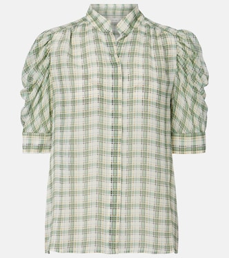 Gillian checked silk blouse | Frame