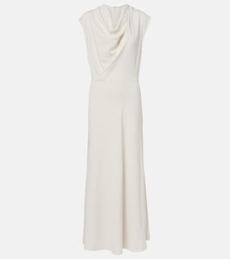 Draped wool-blend maxi dress | Brunello Cucinelli