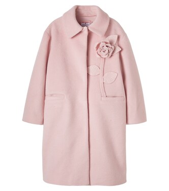Floral-appliqué coat | Monnalisa