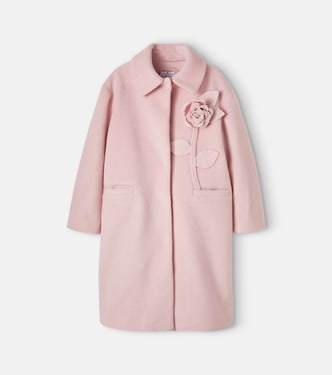 Floral-appliqué coat | Monnalisa