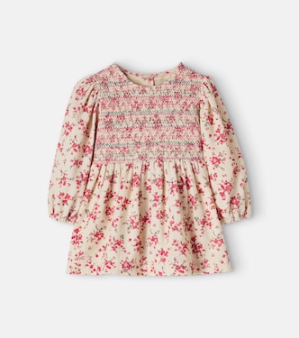 Baby Sylvia floral cotton corduroy dress | Wheat