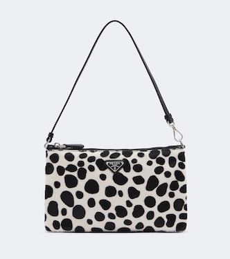 Printed calf hair phone pouch | Prada