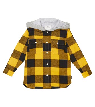 Hooded checked cotton shirt | Woolrich Kids
