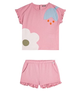 Floral cotton shirt and shorts set | Il Gufo