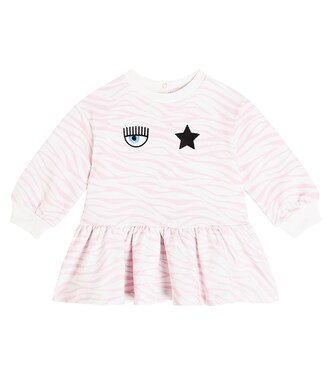 x Chiara Ferragni Baby zebra-print cotton-blend dress | Monnalisa