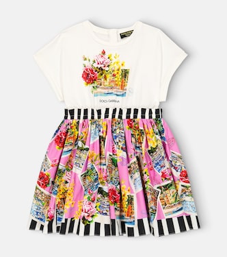Portofino printed cotton dress | Dolce&Gabbana Kids