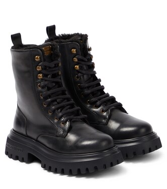 Leather combat boots | Dolce&Gabbana Kids