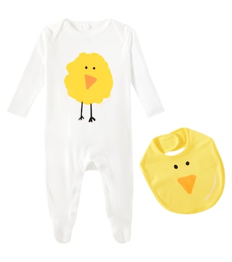 Baby cotton jersey onesie and bib set | Stella McCartney Kids