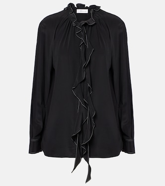Ruffled silk blouse  | Victoria Beckham