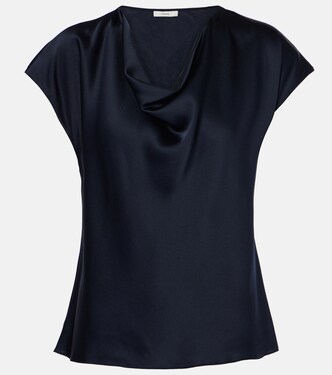 Draped silk satin top | Vince