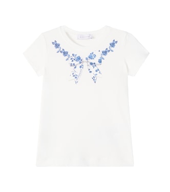 T-shirt in misto cotone con stampa floreale | Monnalisa
