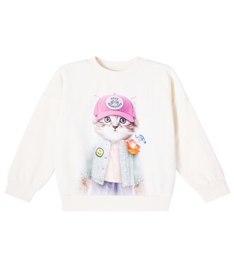 Maxi printed cotton jersey sweatshirt | Molo