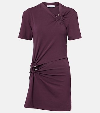 Cutout cotton-blend jersey minidress | Rabanne