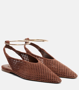 Perforated suede slingback flats | Jil Sander