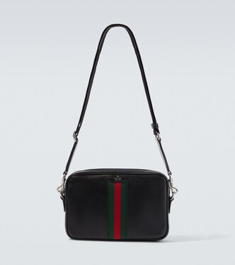 Web Trademark Small leather crossbody bag | Gucci