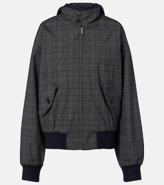 Checked hooded virgin wool jacket | Prada