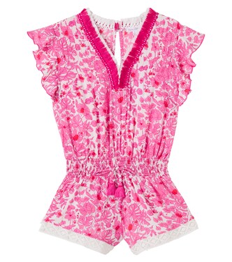 Sasha floral pleated playsuit | Poupette St Barth Kids