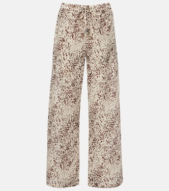 豹纹棉质阔腿裤 | The Attico