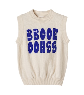 Logo knitted cotton-blend vest | Bobo Choses