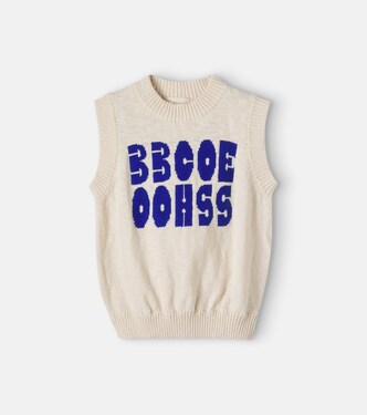 Logo knitted cotton-blend vest | Bobo Choses