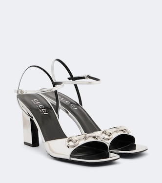 Sandalias Signora de piel metalizada con Horsebit | Gucci