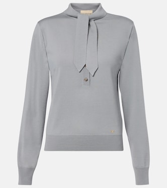 Tie-neck virgin wool sweater | Valentino