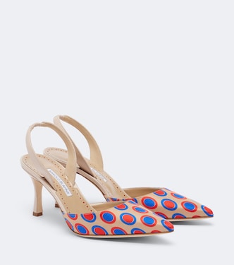 Carolyne polka-dot slingback pumps | Manolo Blahnik