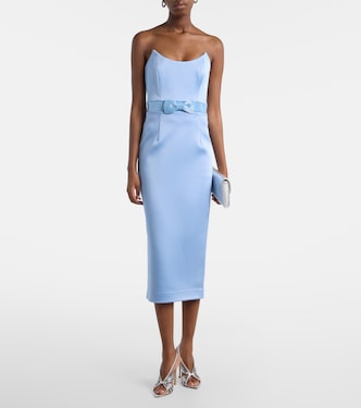 Kai embellished satin bustier dress in blue - Rebecca Vallance