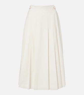 Wesley pleated cotton corduroy midi skirt | Gabriela Hearst
