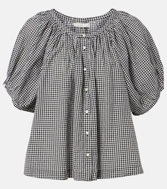 June gingham cotton-blend top | Dôen